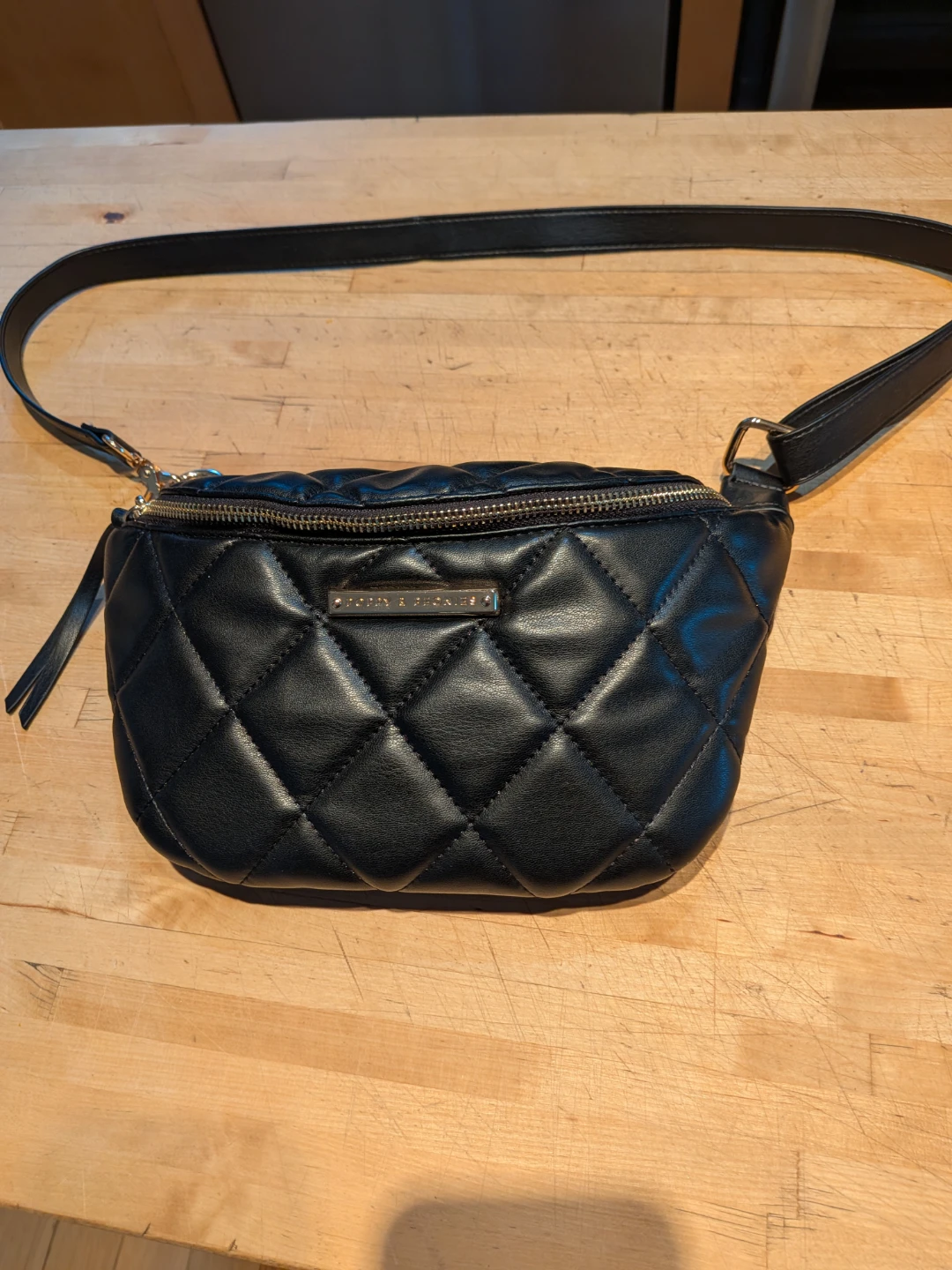 Poppy & Peonies Quilted Fanny Pack - Black