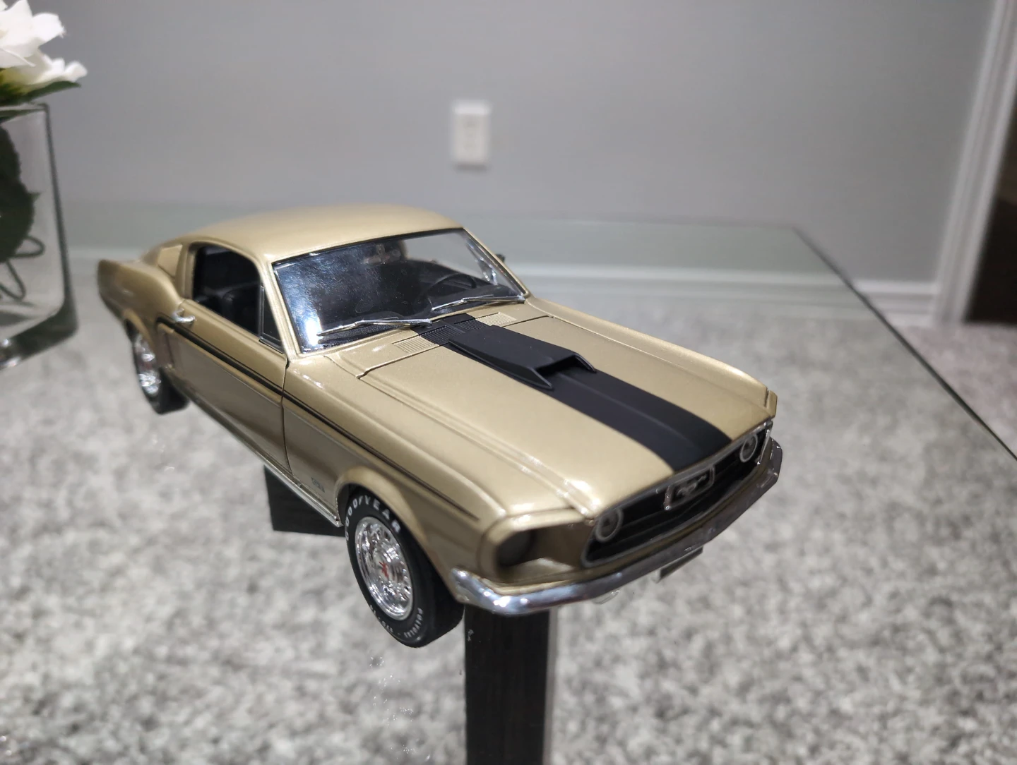 1969 Ford Mustang "GT" Gold Diecast Model Car - photo 2