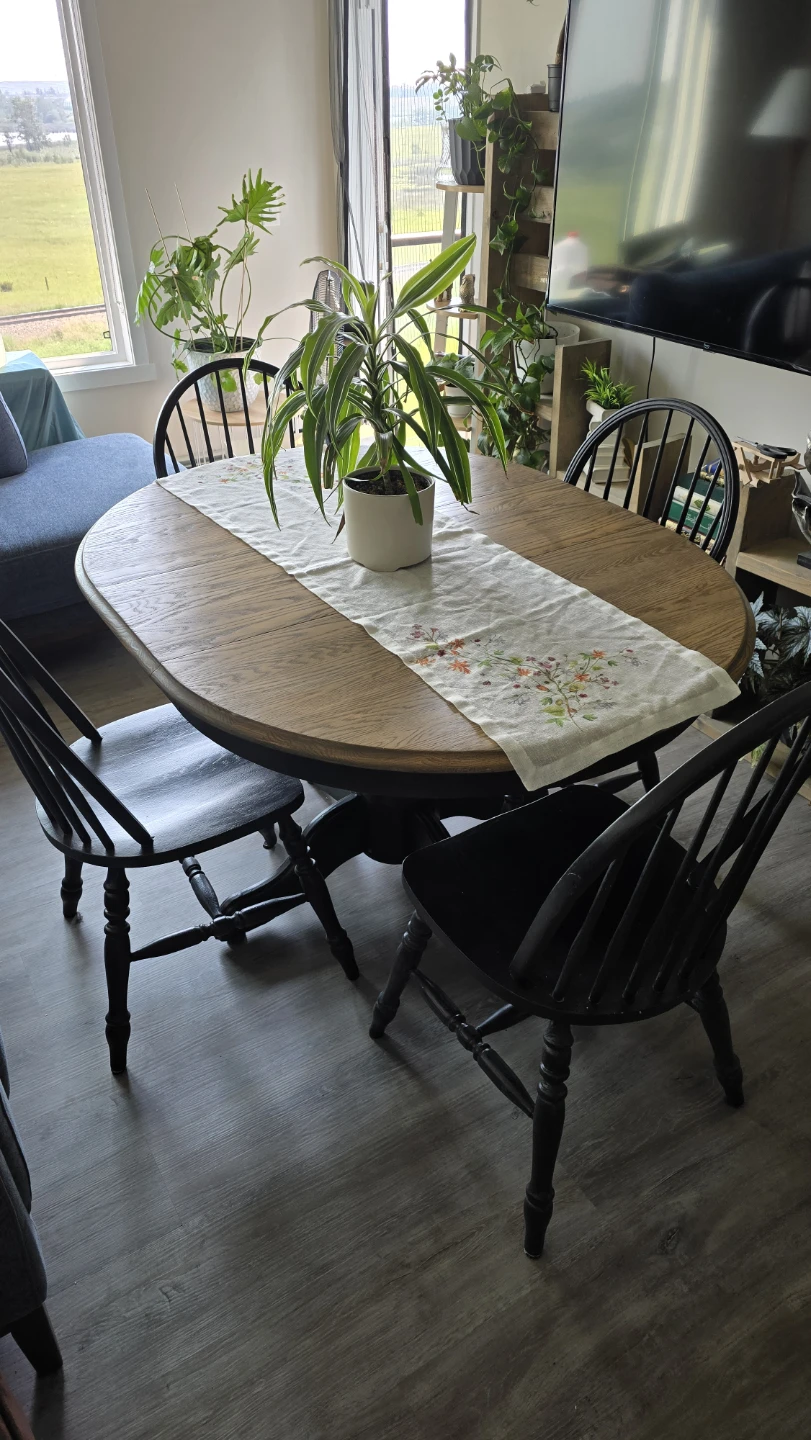 Restored Solid Wood Dining Table + 6 Chairs - photo 2