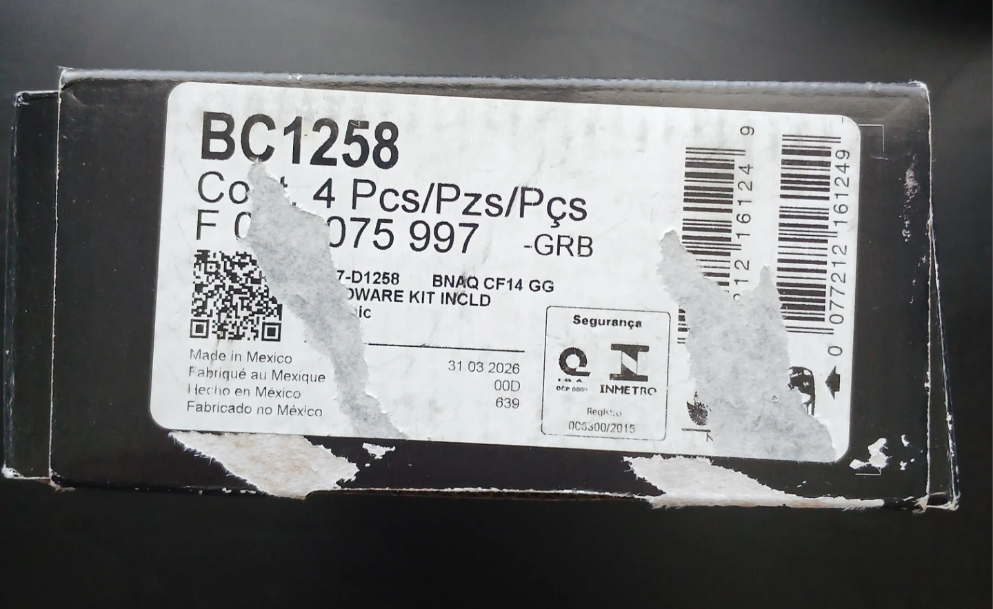 Bosch BC1258 QuietCast Premium Disc Brake Kit - photo 2