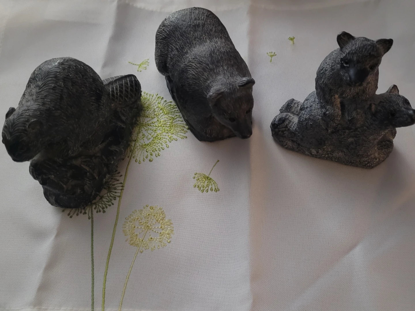 Set of 3 soapstone animals bears and beaver