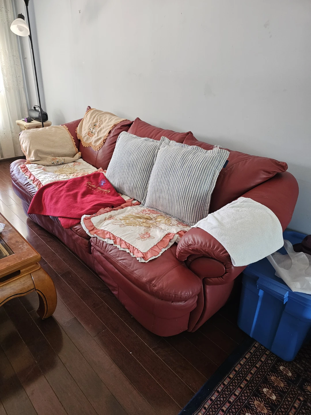 Red Leather Sofa