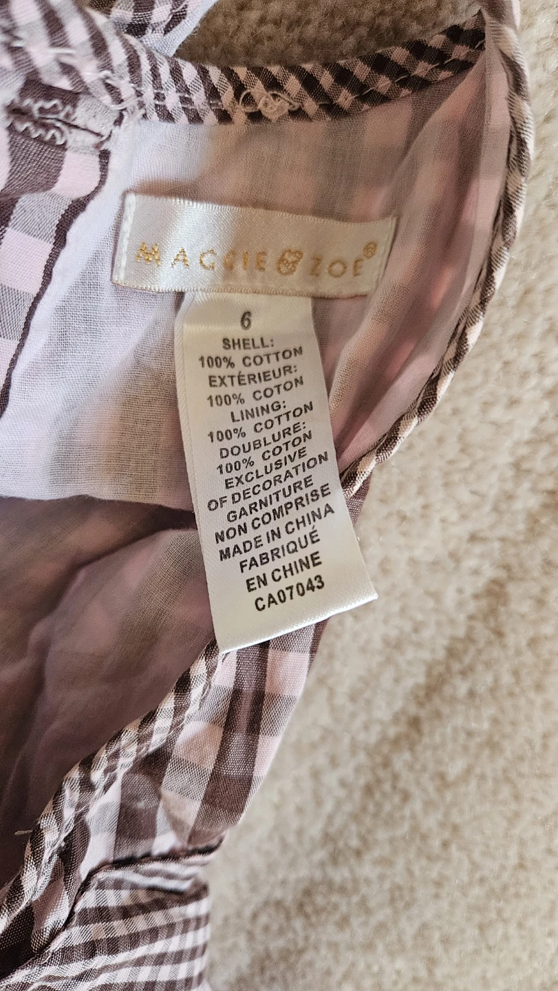 MAGGIE & ZOE Girl's Gingham Dress Size 6 - photo 2