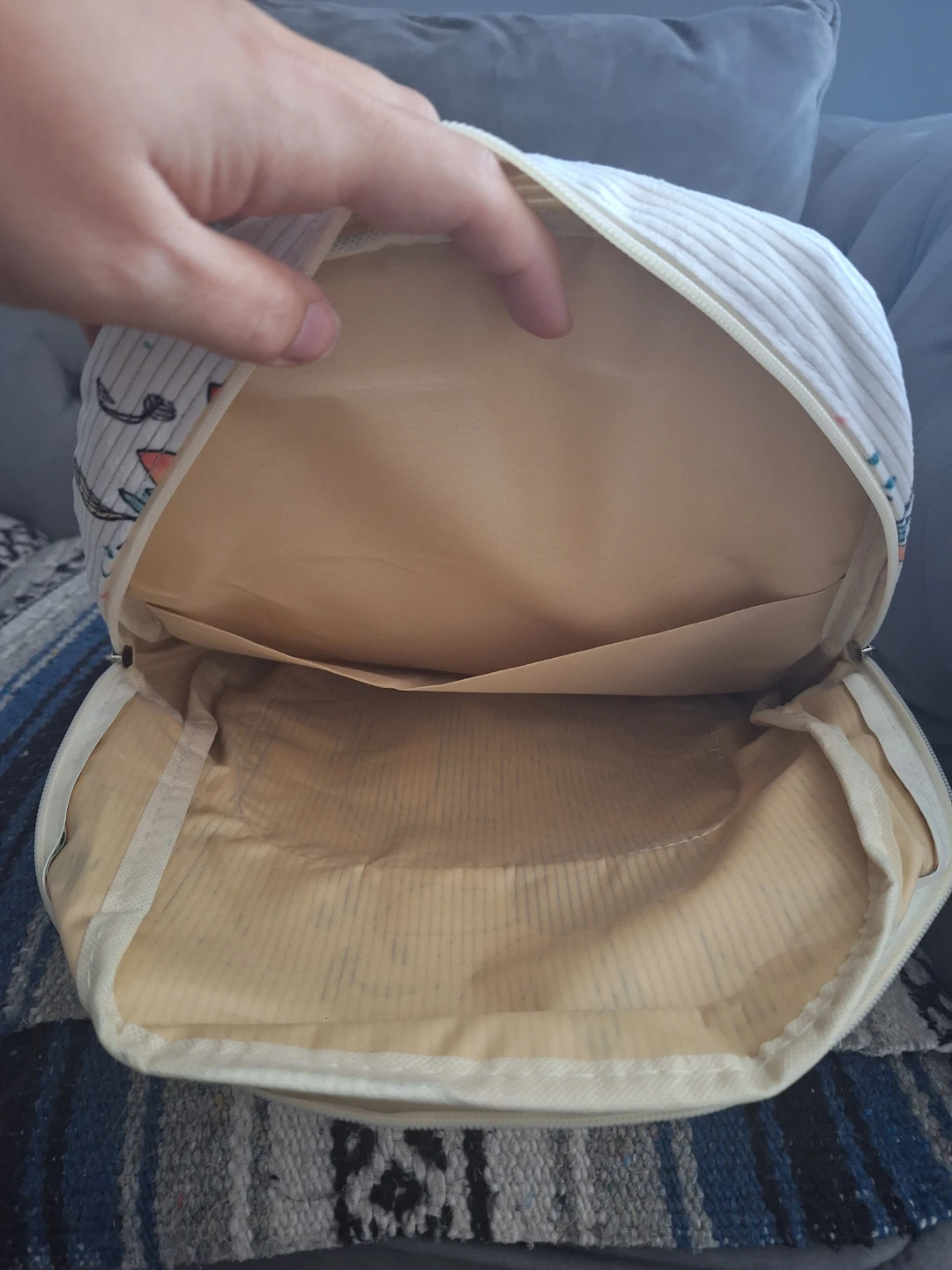 White Backpack with "Love Yourself" Sunflower Design - photo 3