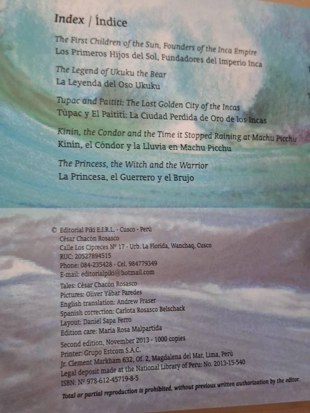 Inca Tales For Children Book - photo 3