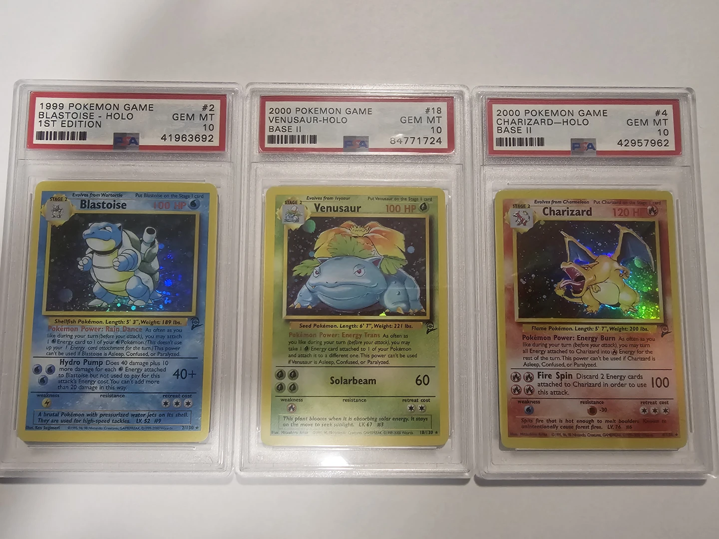 Pokemon Cards - Blastoise, Venusaur, Charizard "REPLICAS"