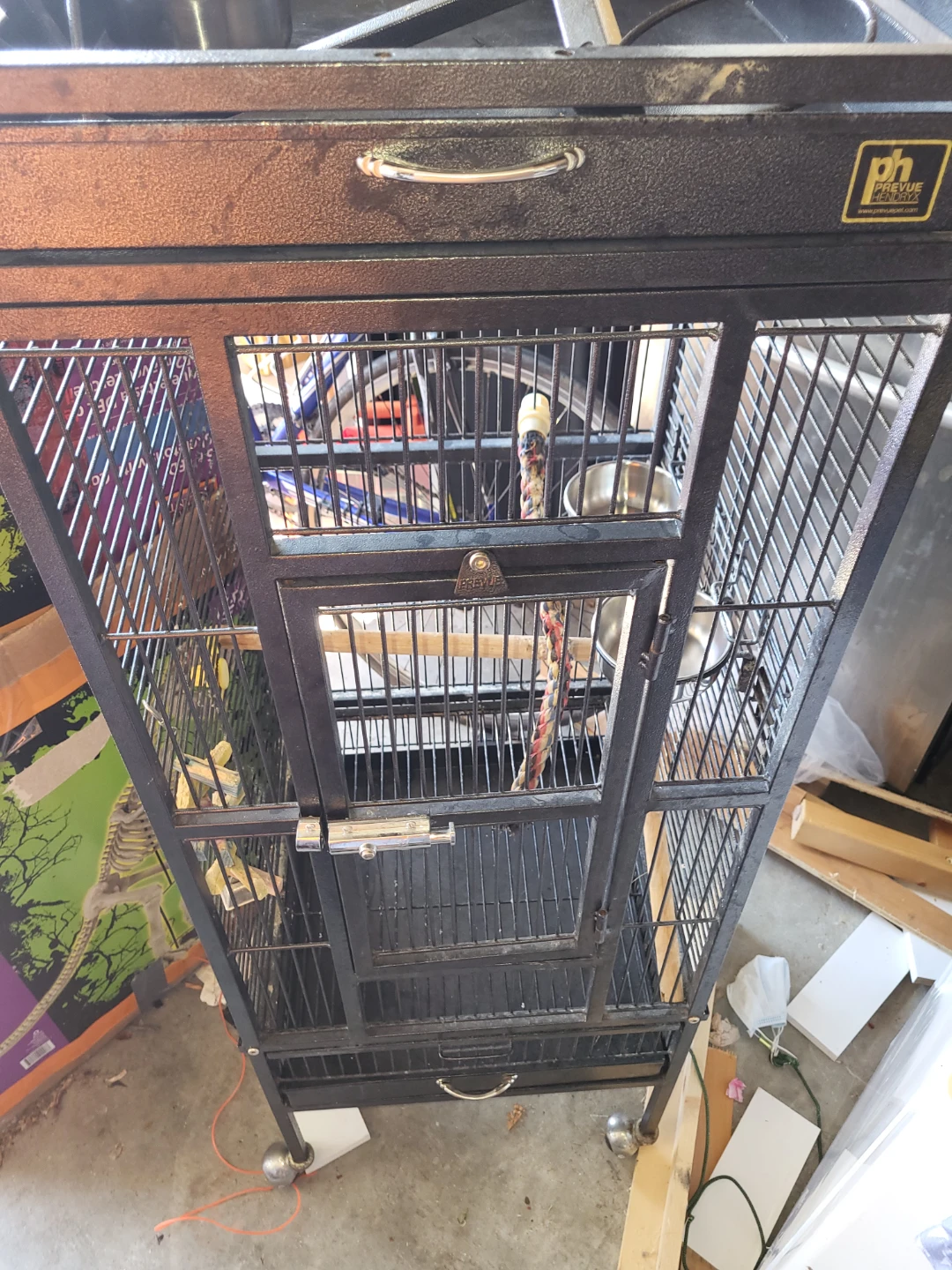 Black Bird Cage with Wheels - photo 5