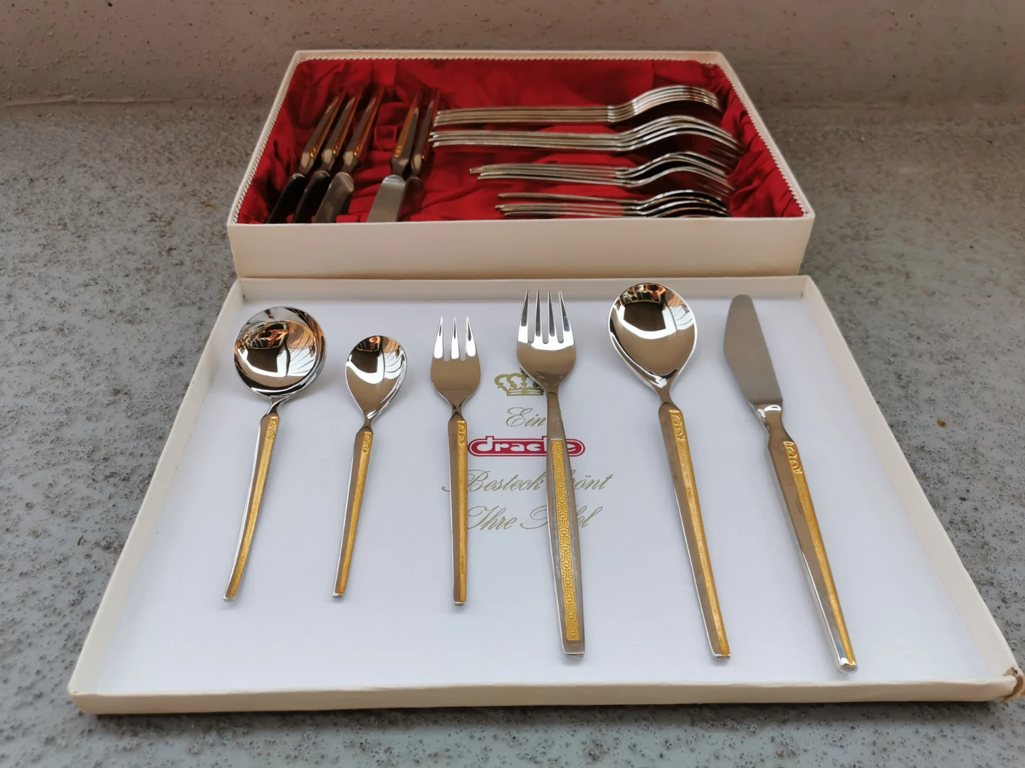 Vintage Drache Solingen German Stainless Steel Flatware Set - photo 5