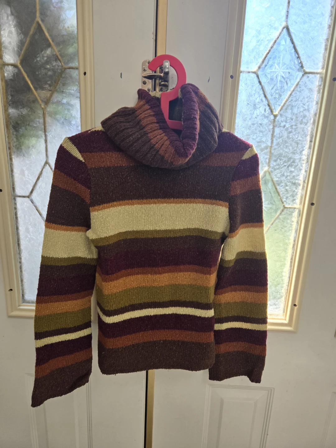 Kookai Striped Knit Sweater with Turtleneck