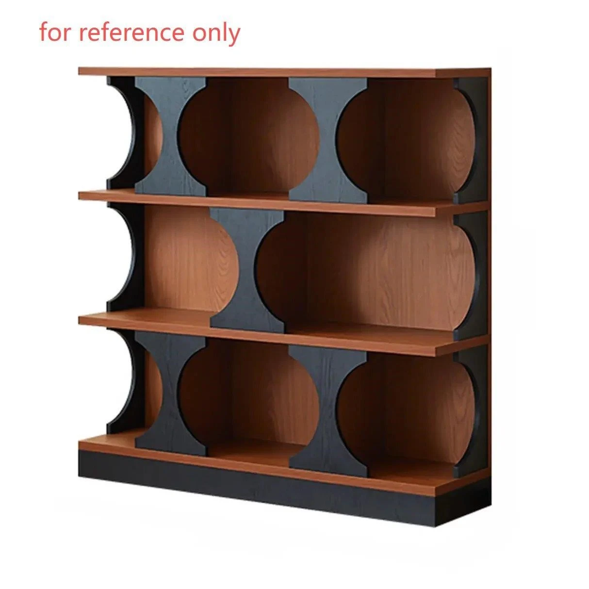 3-Shelf Bookshelf with Unique Circular Cutouts
