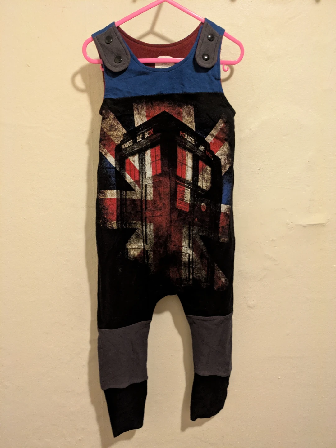 One of a Kind Doctor Who Tardis Union Jack Romper - photo 3