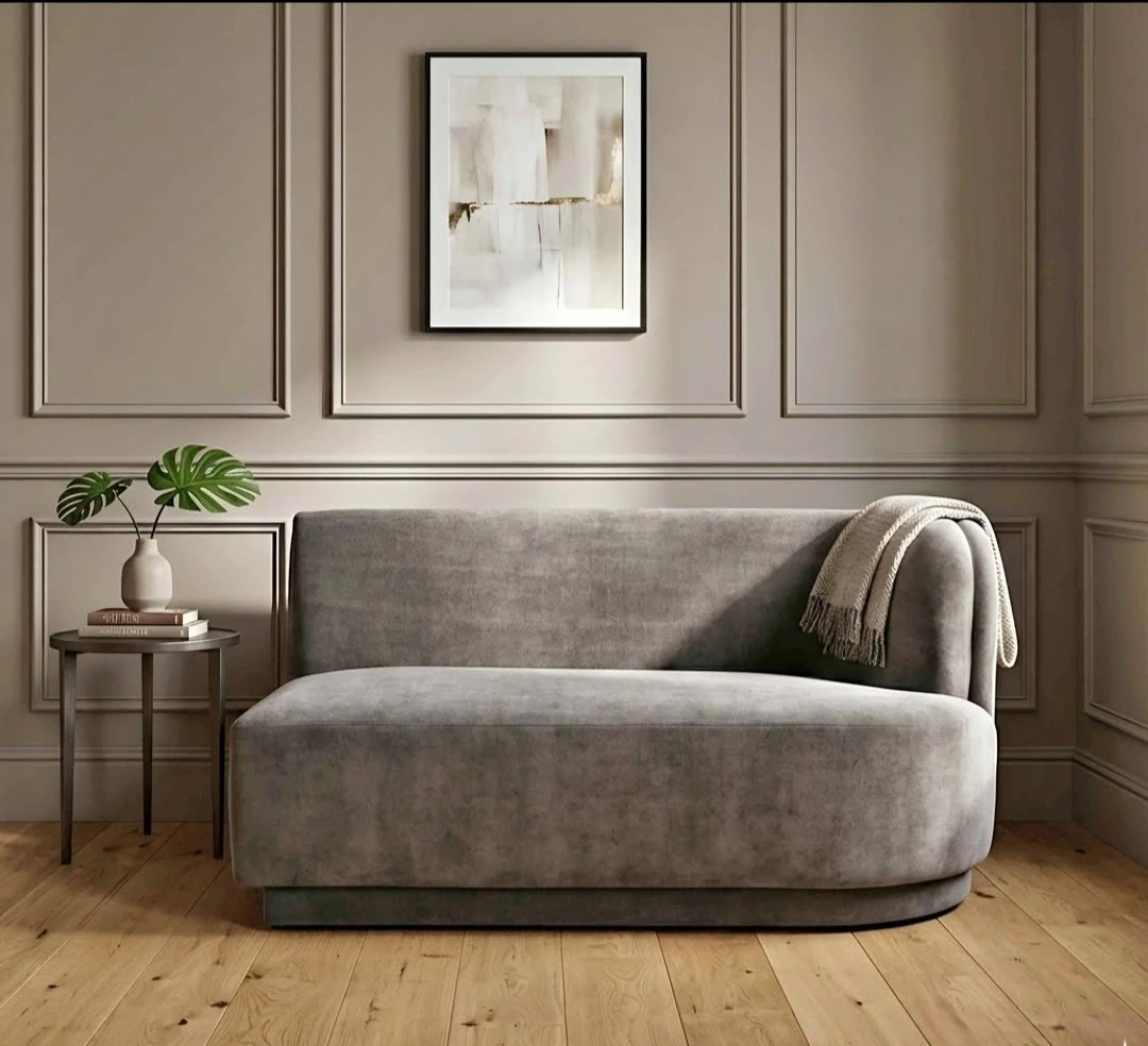Moe's Yoon Modular Velvet Sectional Sofa in Grey. - photo 2