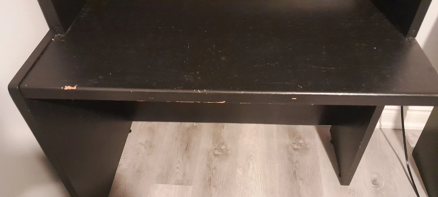 Black Desk with Shelving Unit - photo 2