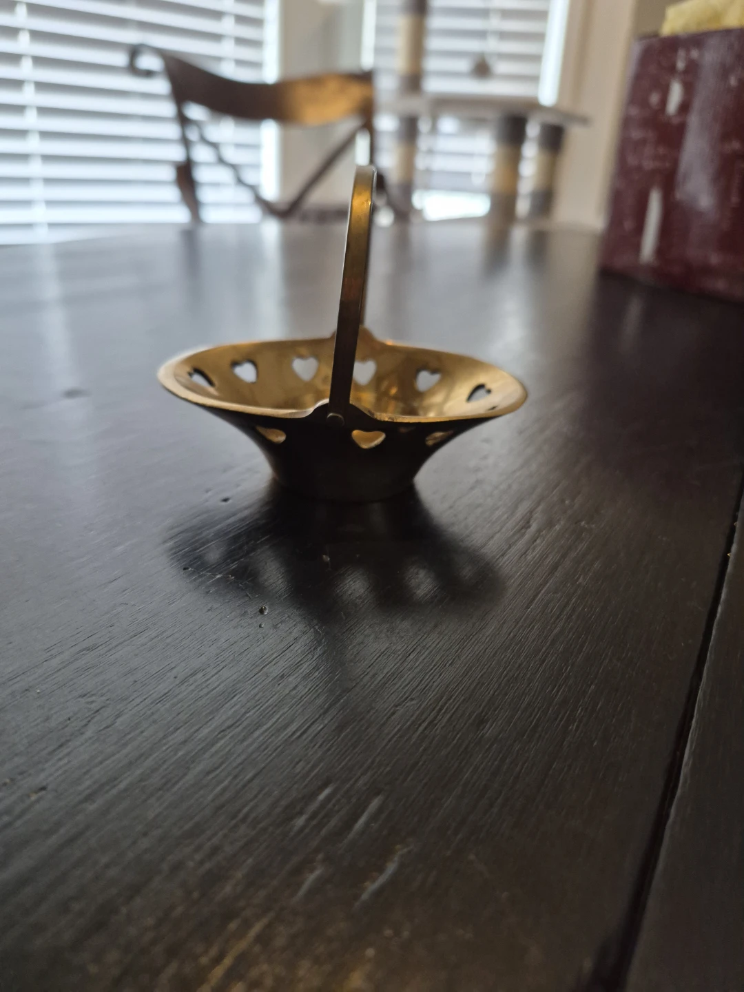 Brass Basket with Heart Cutouts - photo 2