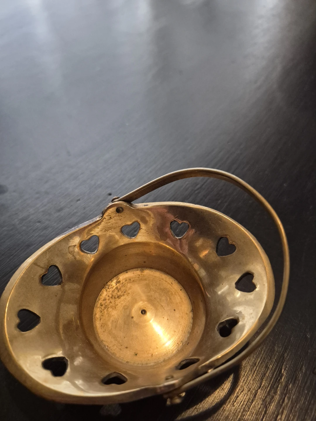 Brass Basket with Heart Cutouts - photo 3