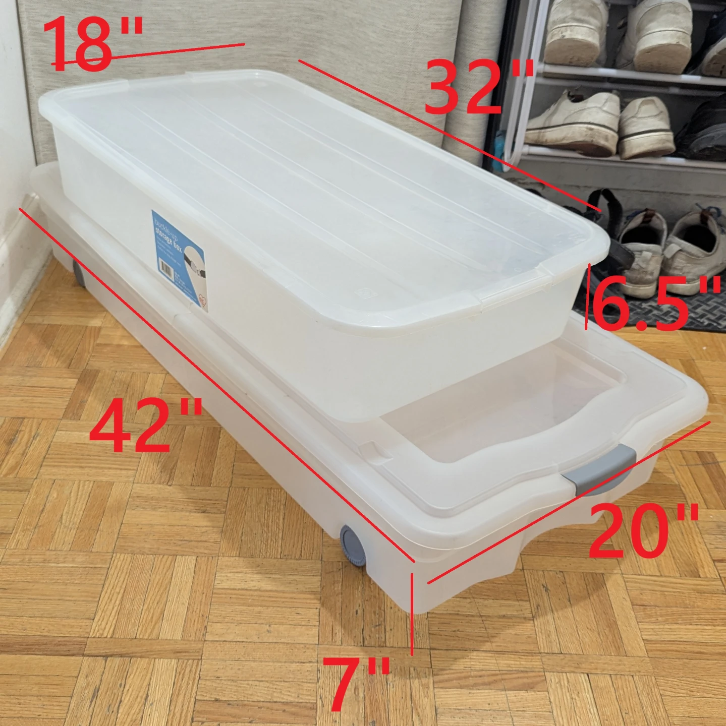 Box Storage Organizer, Under Bed Storage Bins