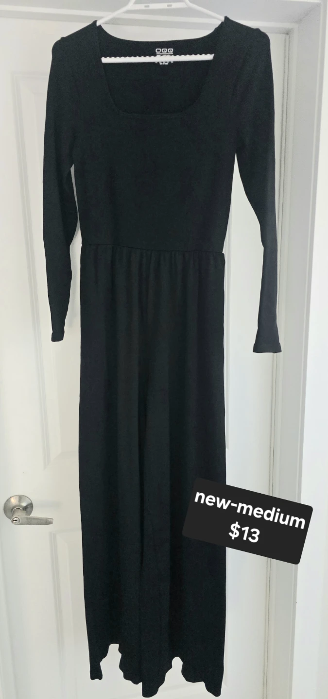 OQQ Black Long Sleeve Jumpsuit Medium - photo 3