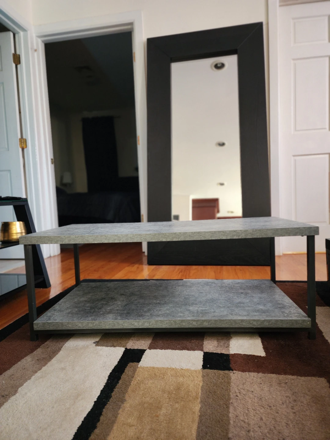 Jamestown Rustic Slate Concrete Coffee Table with Storage Shelf - photo 4
