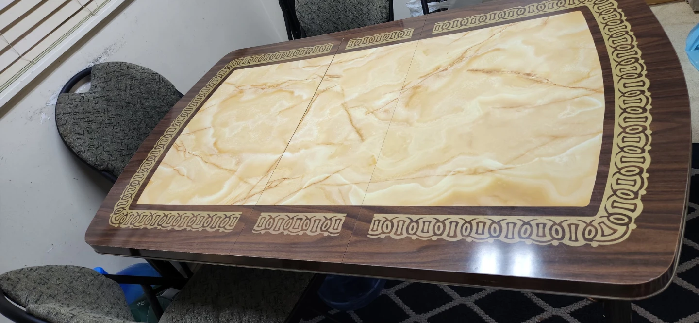 Dining Table with Marble-Look Top it's adjustable - photo 2