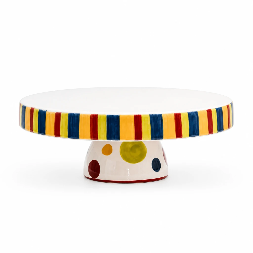 Colorful Ceramic Cake Stand with Pedestal Bowl - photo 5