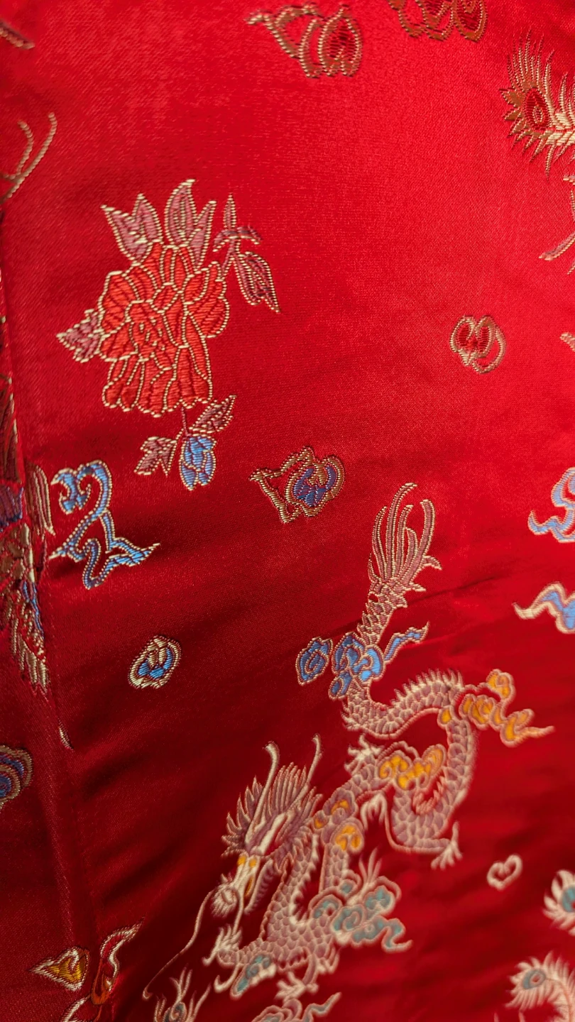 Red Chinese Tea Ceremony Dragon Print Dress - photo 3
