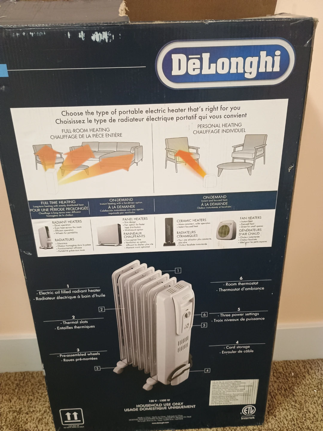 DeLonghi Radiant Heater 1500 Watts