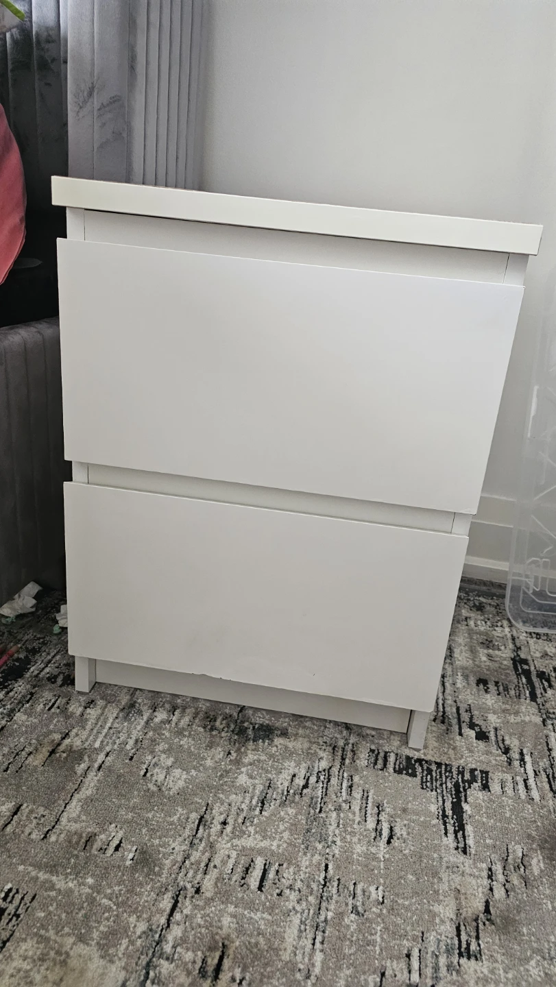 White 2-Drawer Nightstand - photo 2