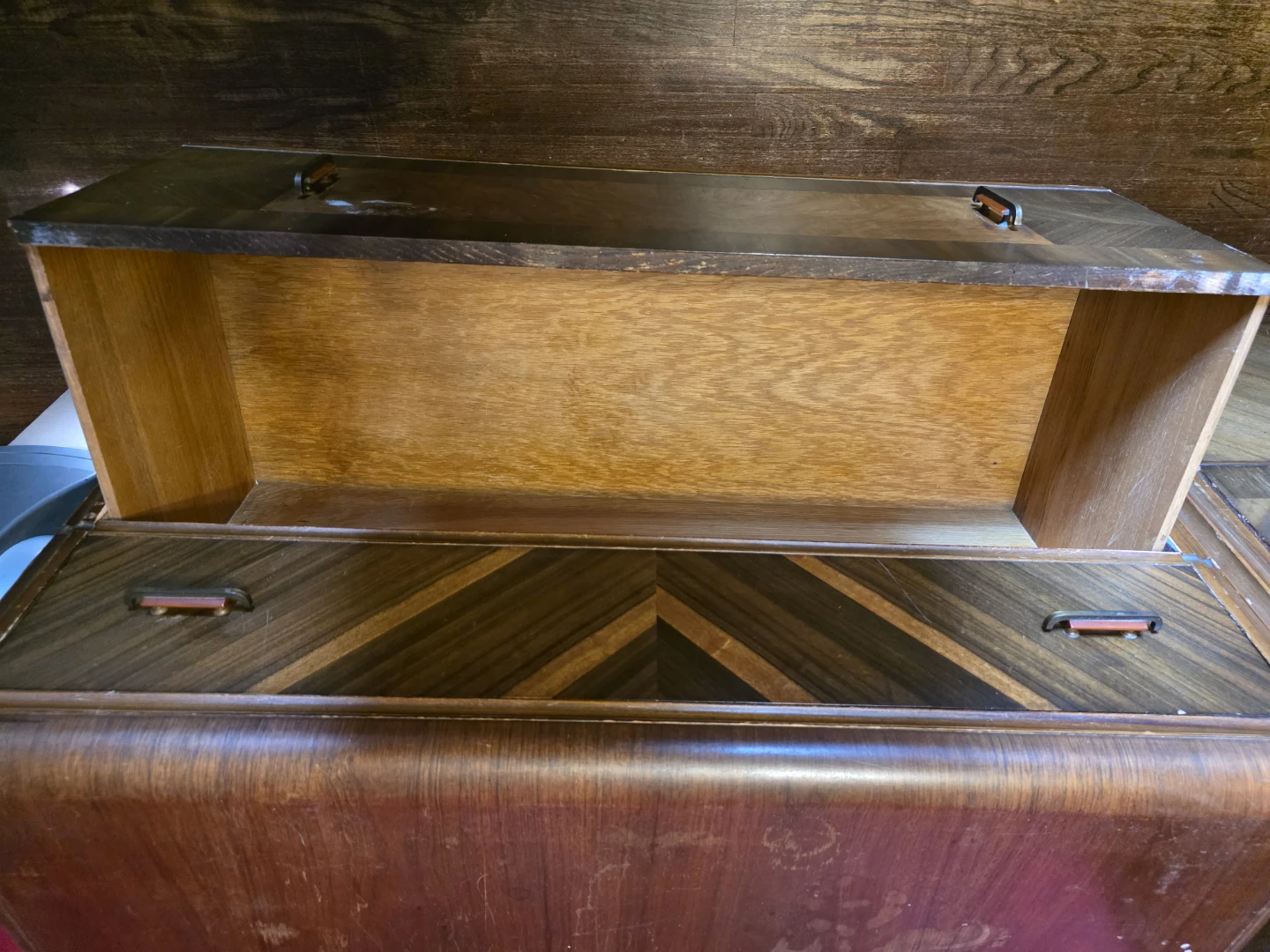 Vintage Art Deco Real Wood Dresser Set - photo 5