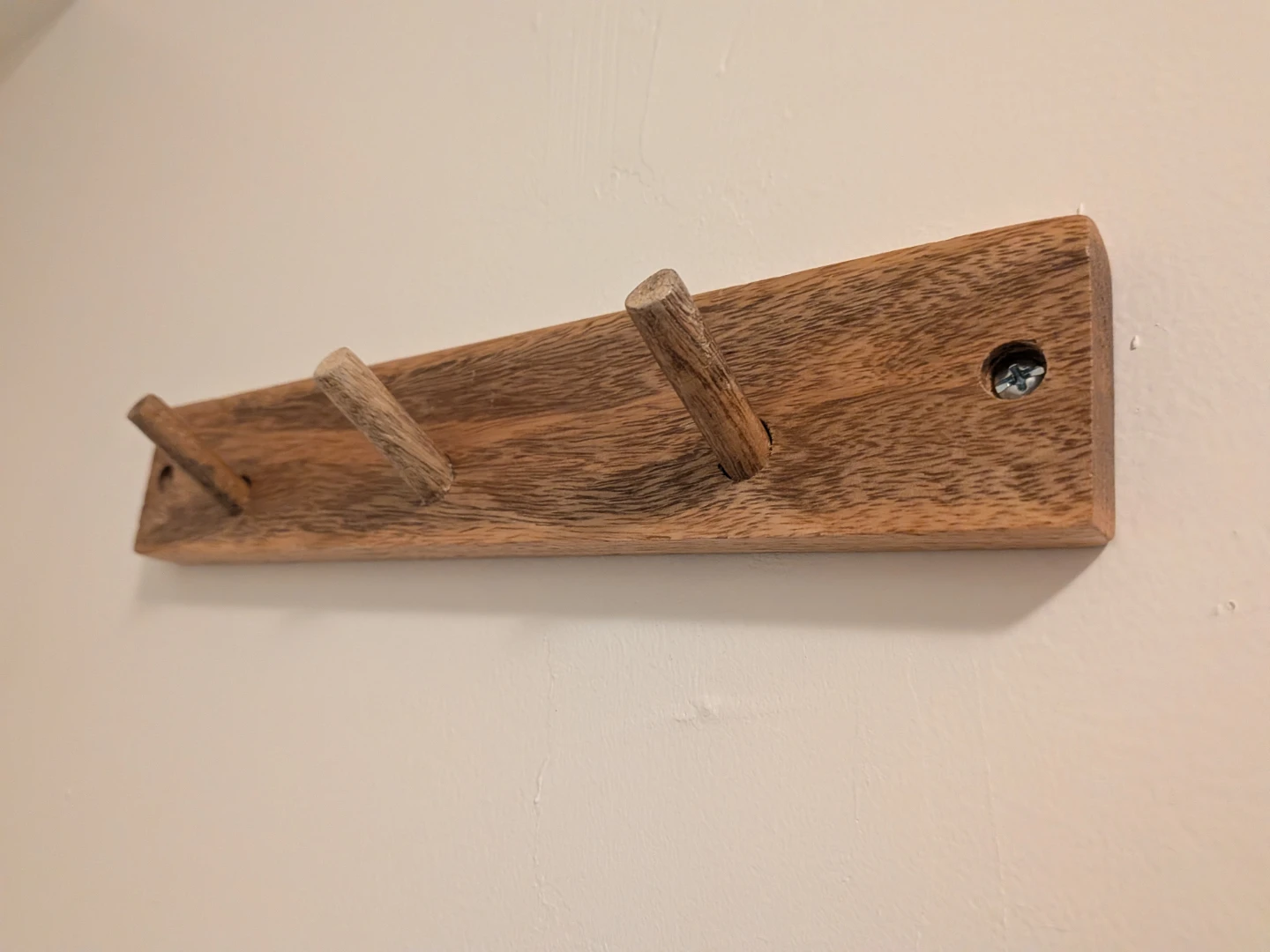 Wooden Coat Rack with 3 Hooks - photo 2