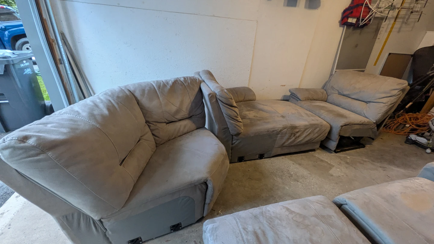 Taupe Sectional Sofa with Recliners - photo 3
