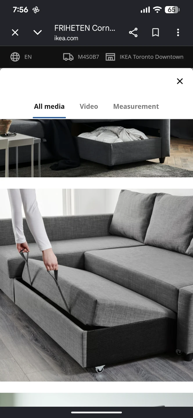 IKEA FRIHETEN Corner Sofa Bed with Storage - Dark Grey - photo 4