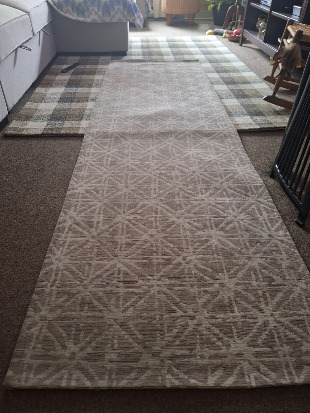 2 Runner Rugs with Geometric Pattern