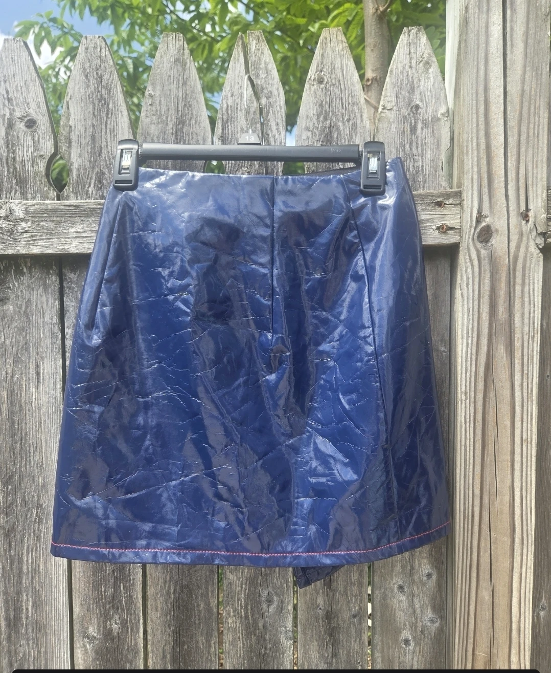 Bar III Zerina Akers Royal Navy Faux Leather Skirt Size S - photo 5