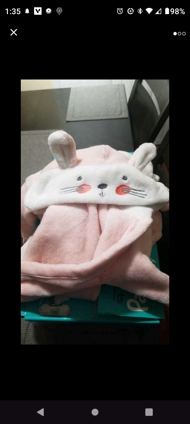 Pink Bunny Fleece Baby Bunting Suit