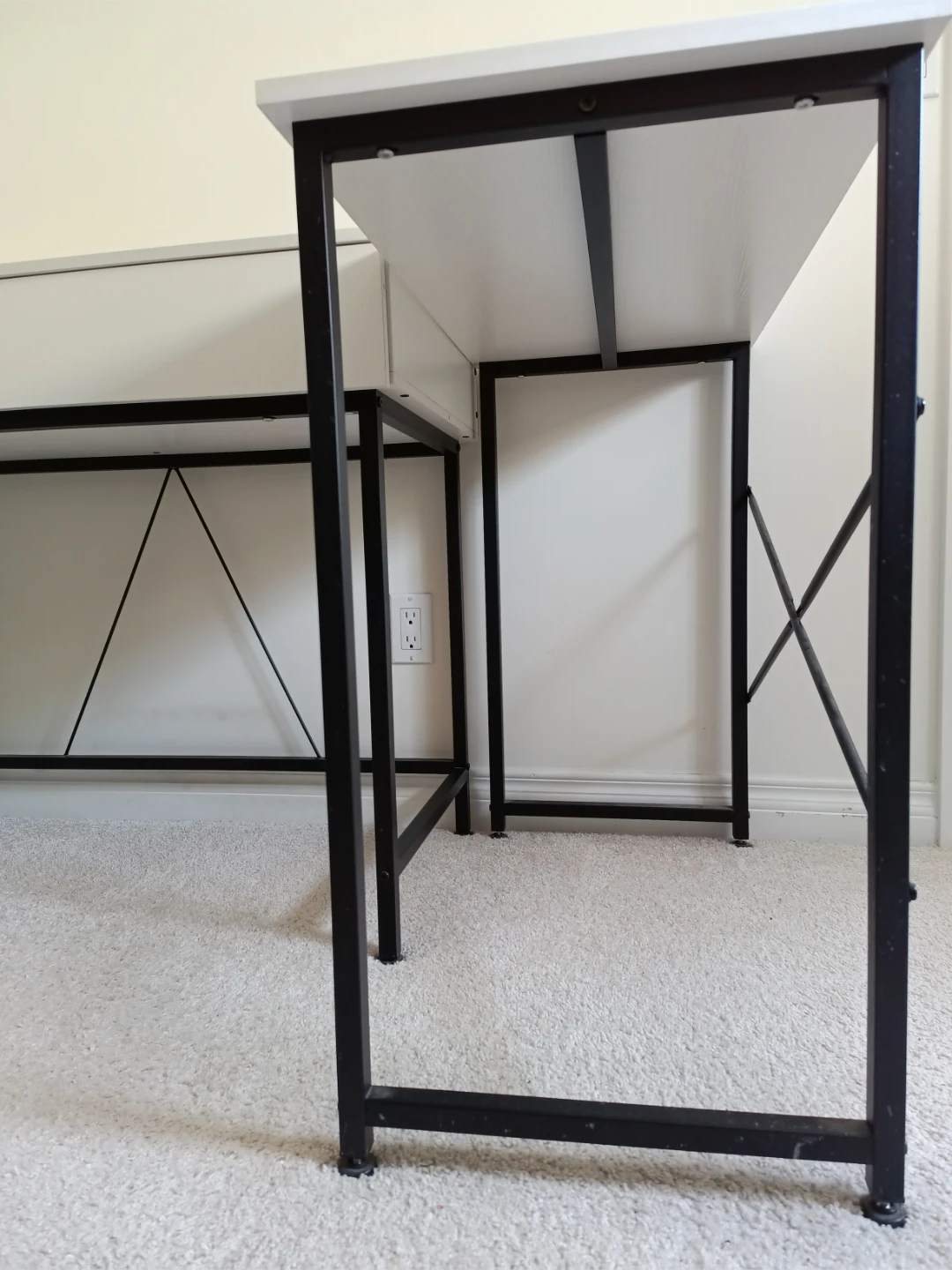 White L-Shaped Desk with Drawers - photo 5