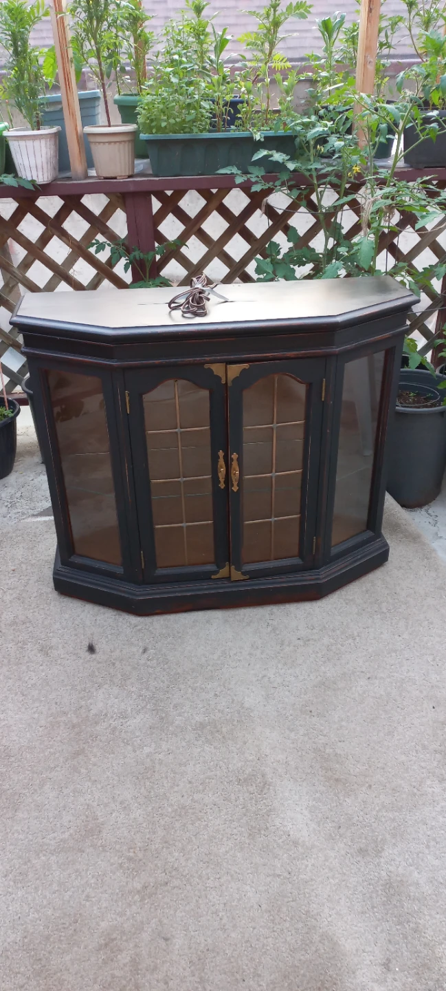Corner Cabinet with Glass Doors