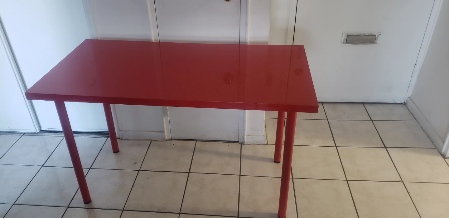 Red Rectangular Table