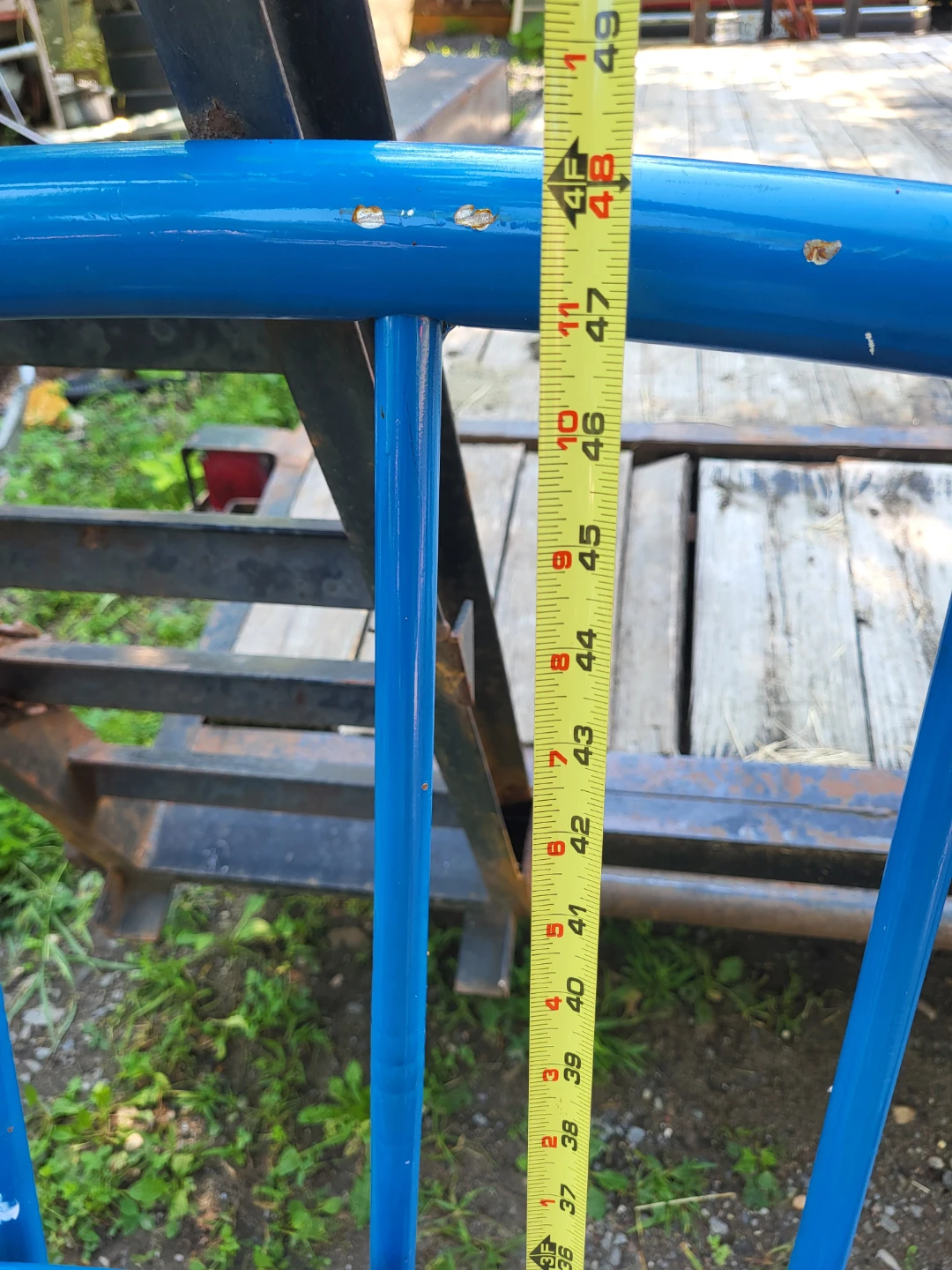 Vintage Blue Metal Bed Frame Headboard Footboard - photo 4