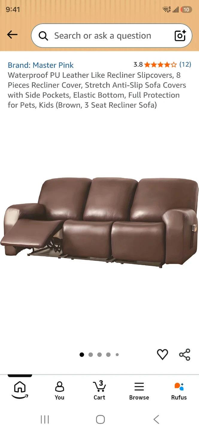8-Piece Recliner Slipcover - and 6 piece 2 seater