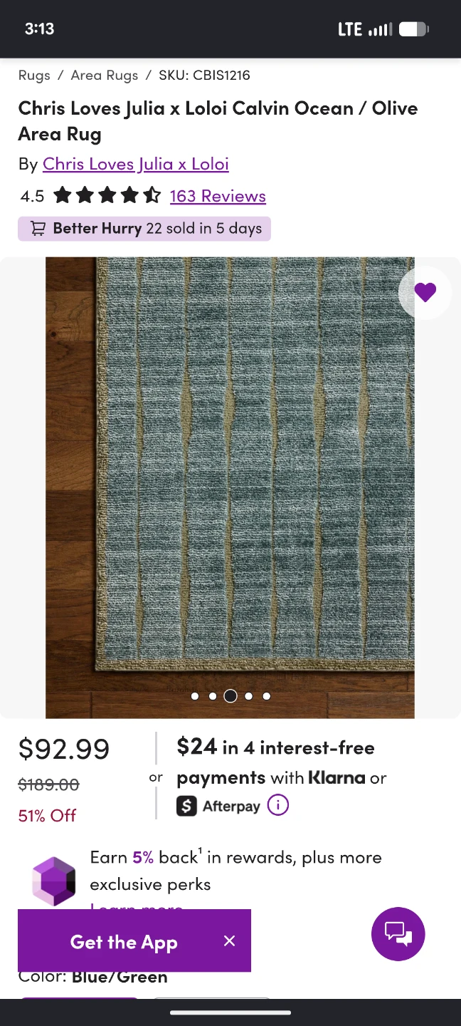 Chris Loves Julia x Loloi Calvin Ocean Area Rug - photo 2
