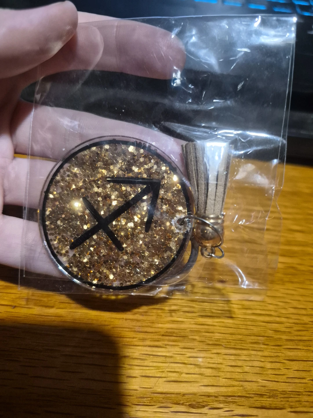 Sagittarius Zodiac Keychain with Tassel