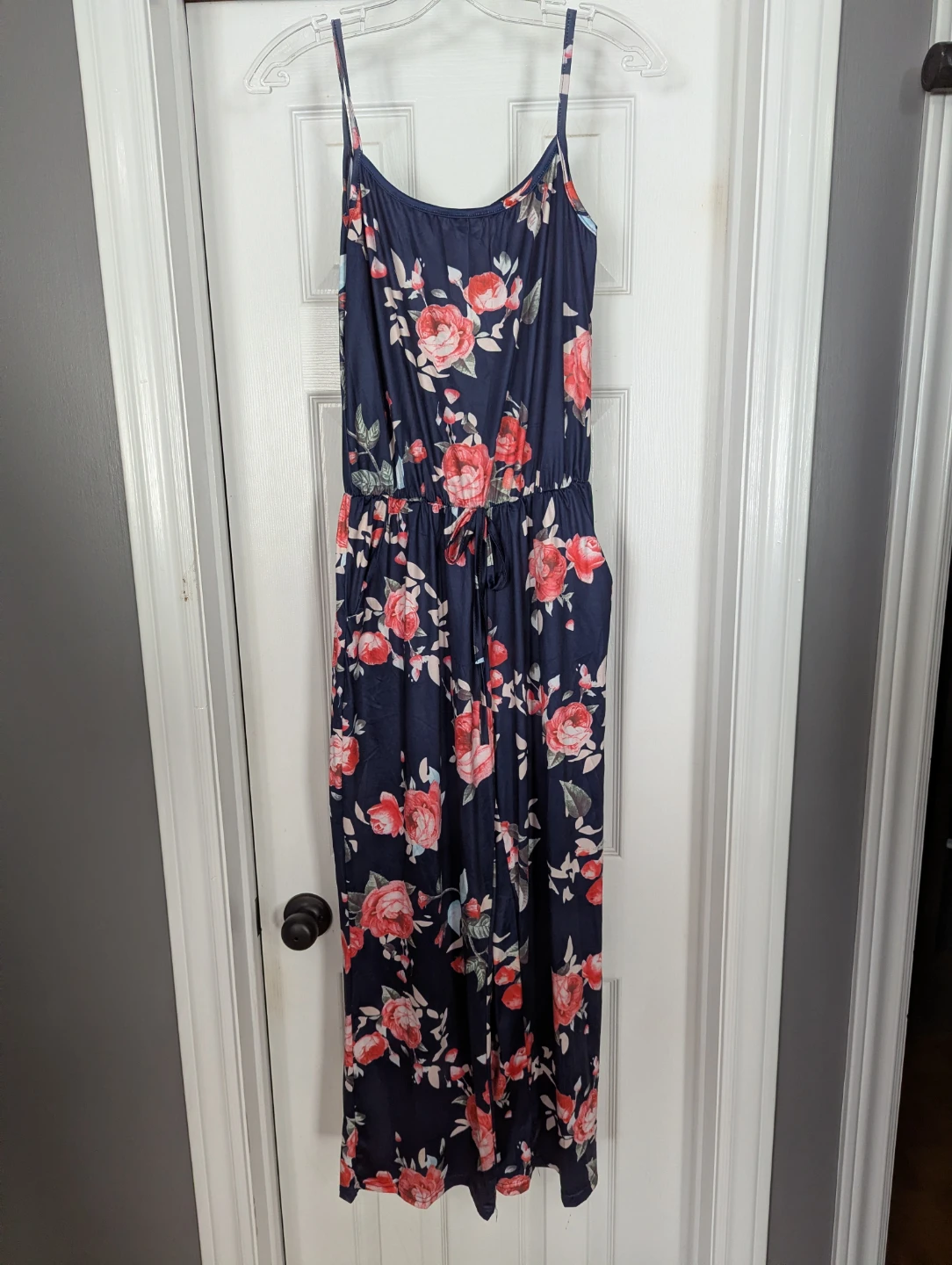 Navy Floral Jumpsuit - photo 3