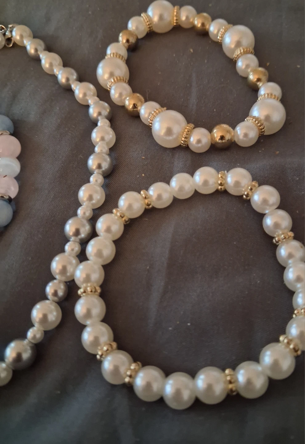 Faux  pearl necklace and bracelet set - photo 5