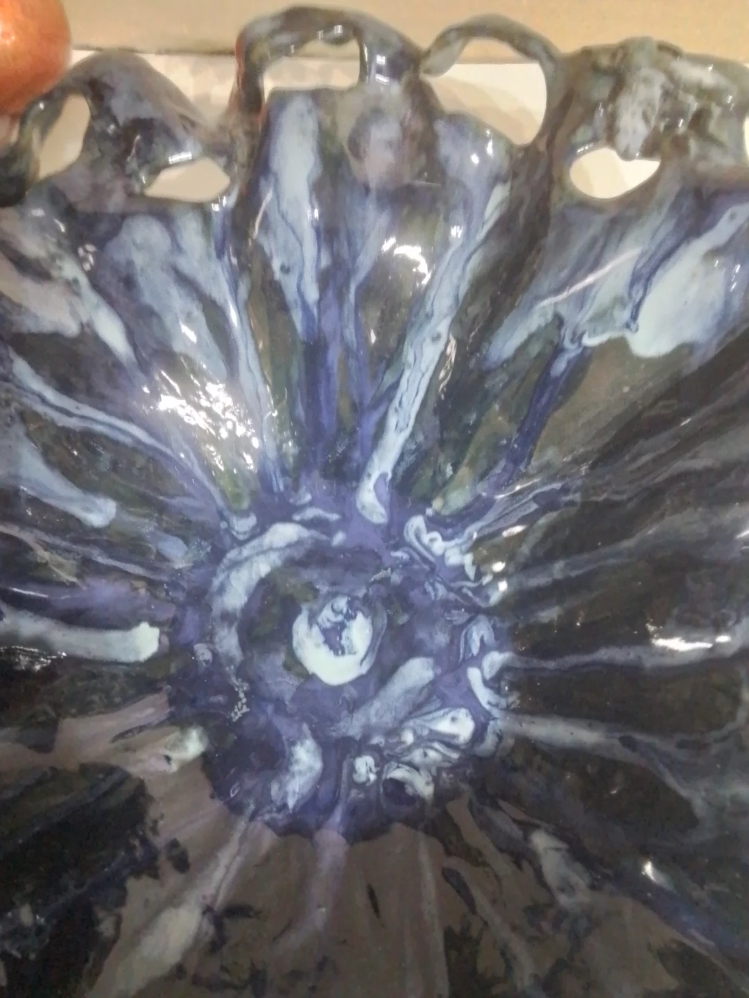 STUNNING Large 15" Artisan Studio Art Pottery Bowl - photo 2