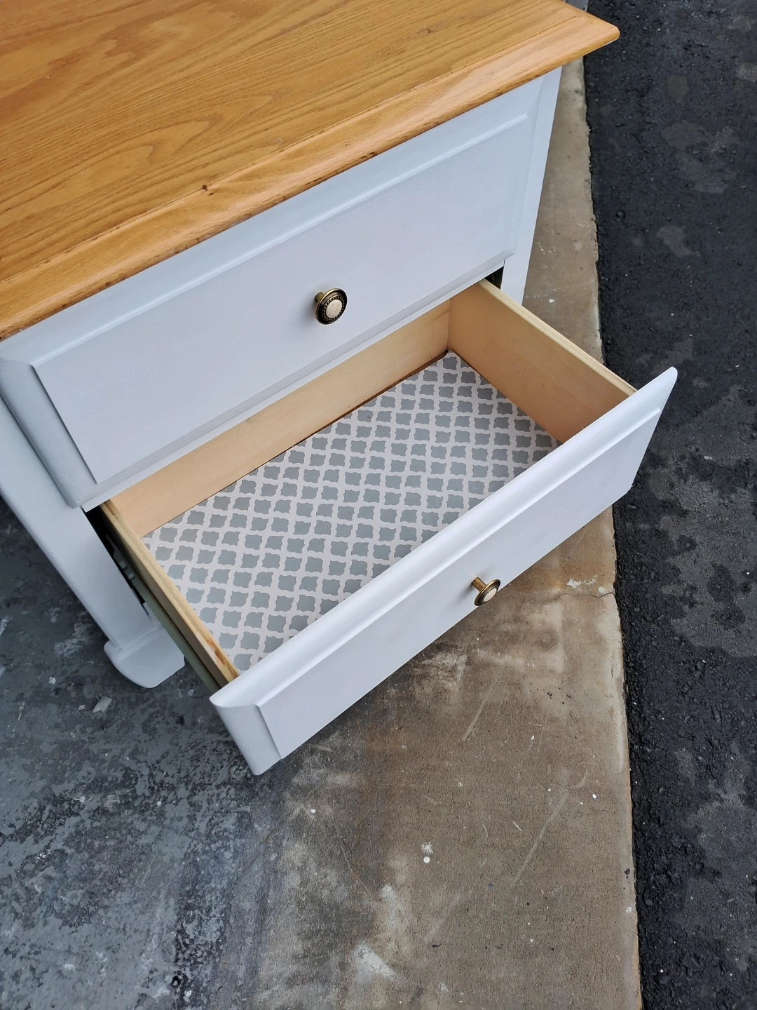 Two-Drawer Nightstand with Wood Top - photo 2