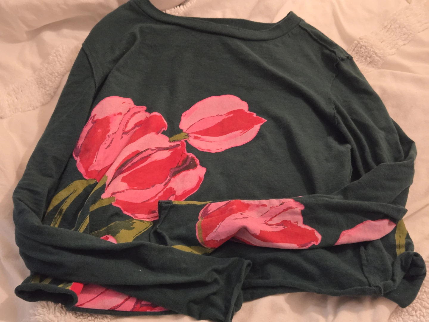 Anthropologie Maeve Long Sleeve Tulip Print T-Shirt XS - photo 2
