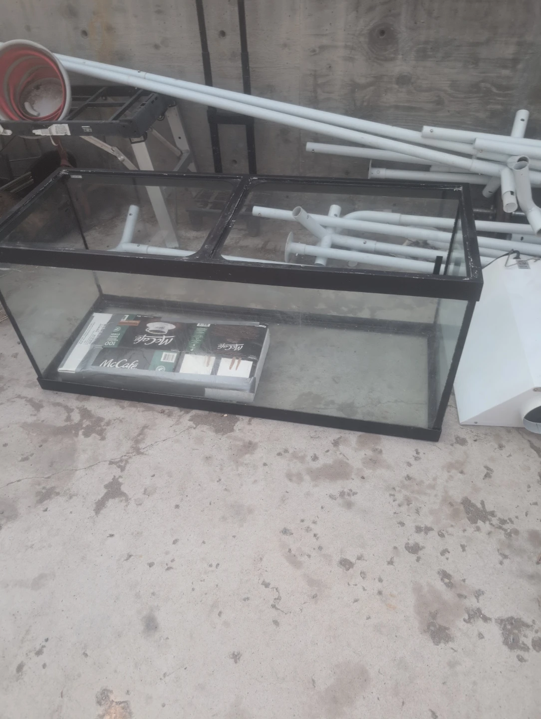 Large Glass Aquarium Tank with Light Fixture