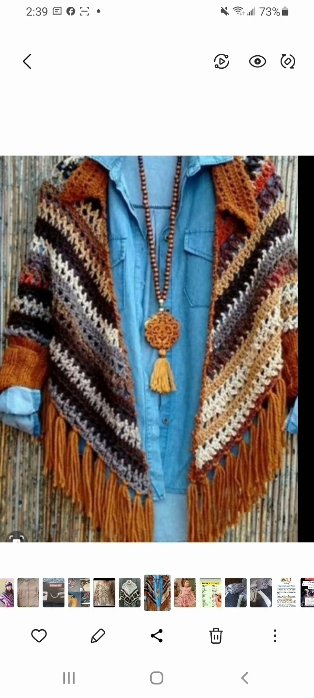 Crocheted Fringe Poncho Shawl