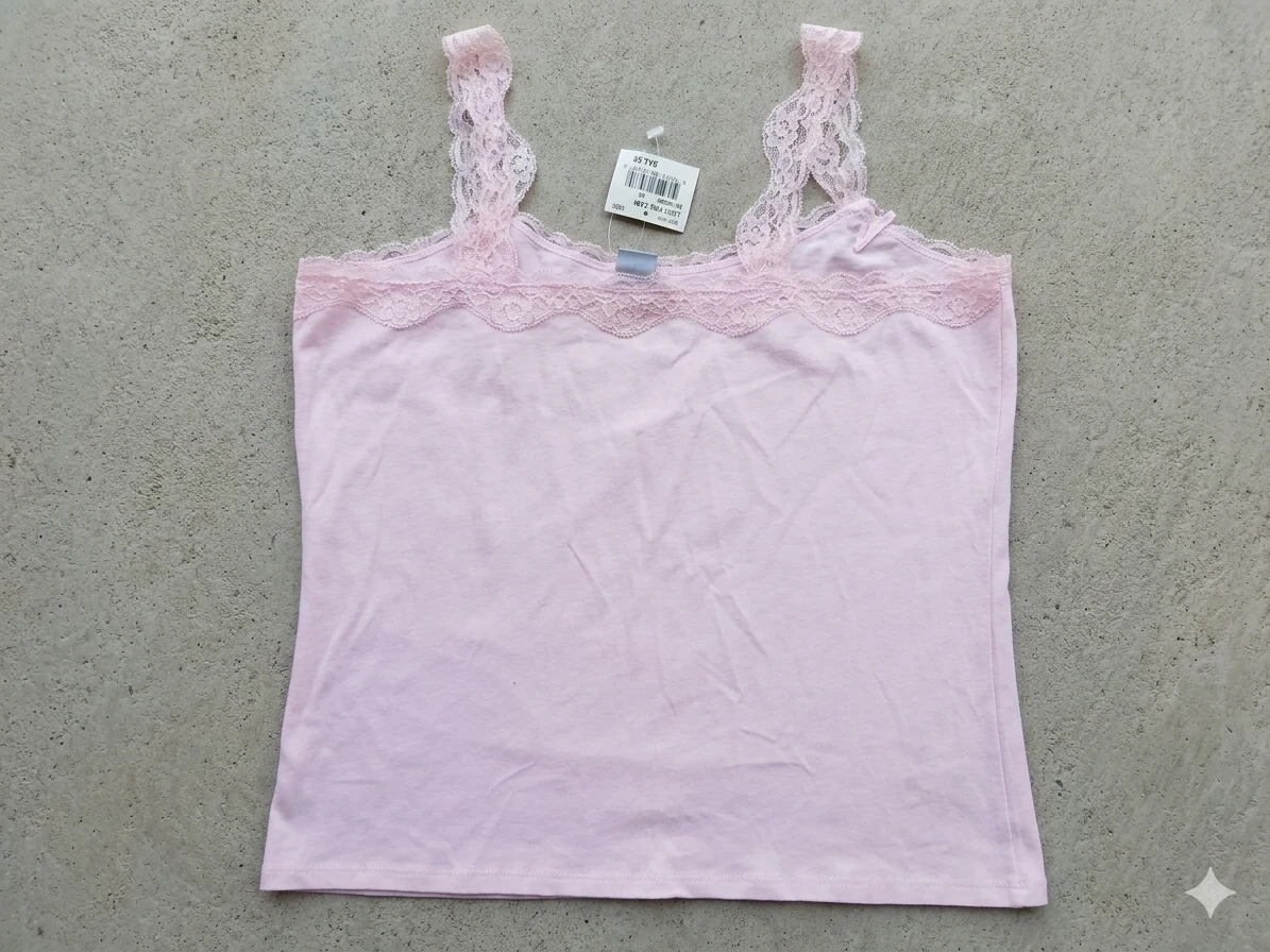 Roots Strappy Lace Cami XL Pink