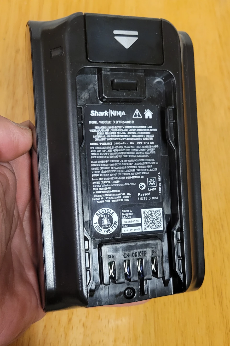 GENUINE 18V 3750mAh XBTR540DC Battery Ninja SHARK vacuum cleaner - photo 2